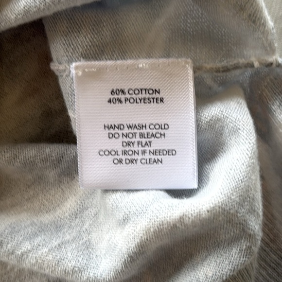 White + Warren Misty Gray Marbled V-Neck Sweater Tie-Dye Lightweight Oversized - Picture 5 of 10